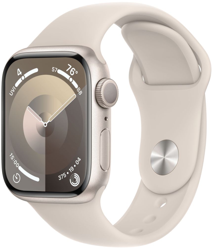 Умные часы Apple Watch Series 9 41 мм Starlight Aluminum Case with Starlight Sport Band (M/L)