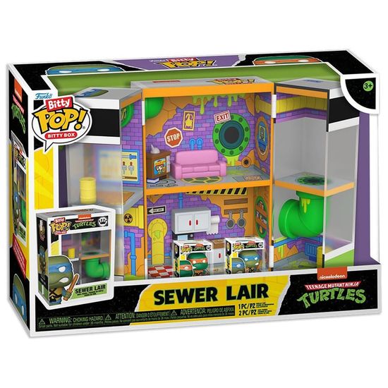 Набор Funko Bitty POP! Bitty Box TMNT Sewer Lair +2 Bitty POP! Michelangelo+Leonardo 85537