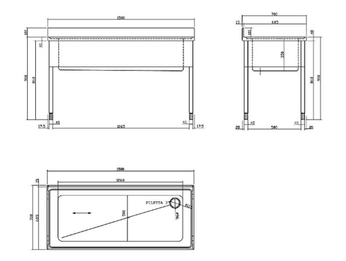 Стол для грязной посуды Dihr котломоечный