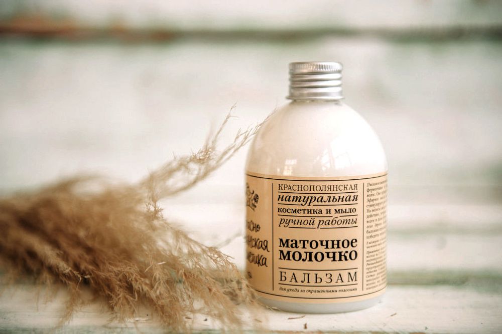 Бальзам "Маточное молочко" — для ухода за окрашенными волосами, 250 мл (Краснополянская косметика)