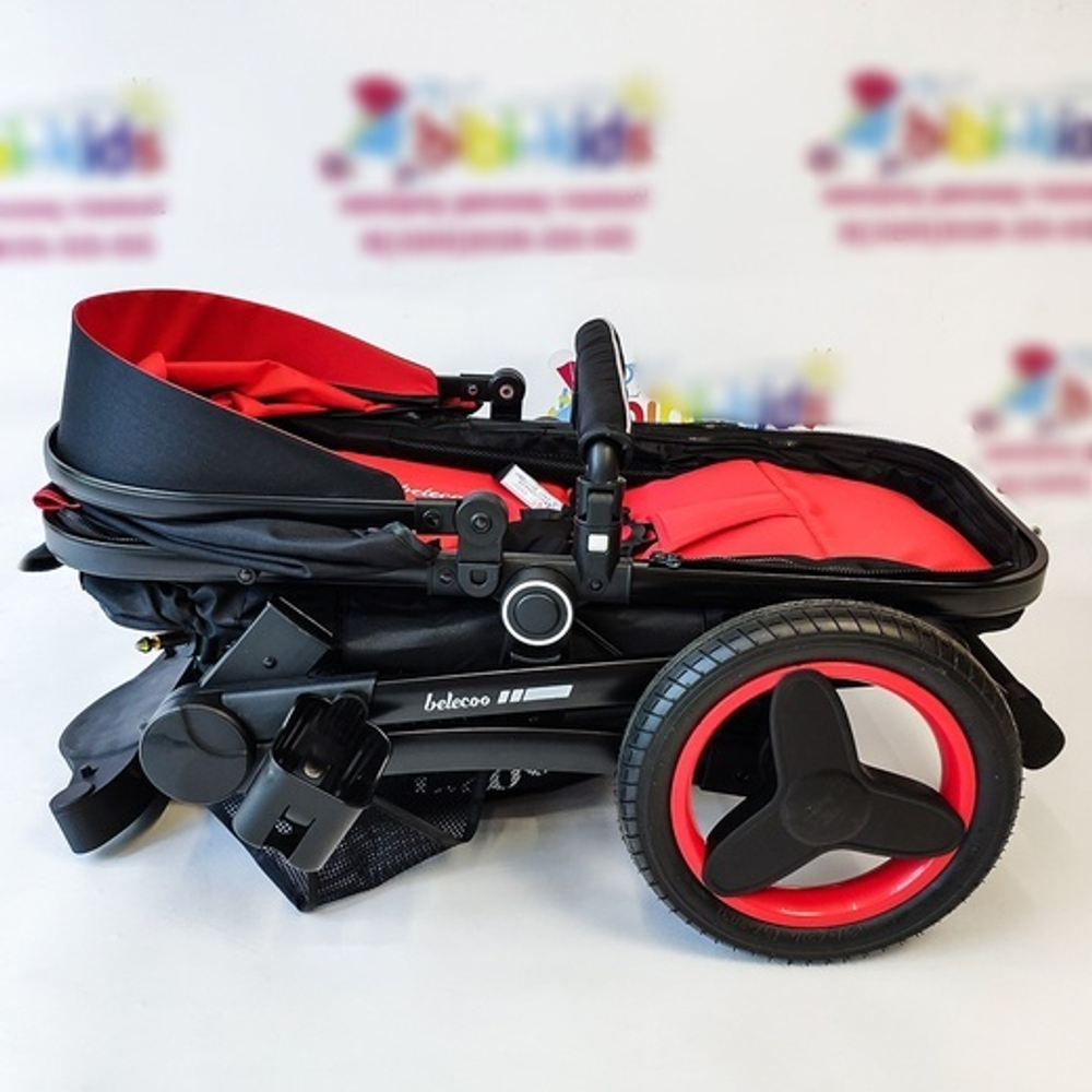 Коляска Belecoo X6 3в1 Красно-черный текстиль