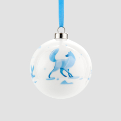 Набор из 3 елочных шаров Farforite «Мишки на севере» в подарочной коробке