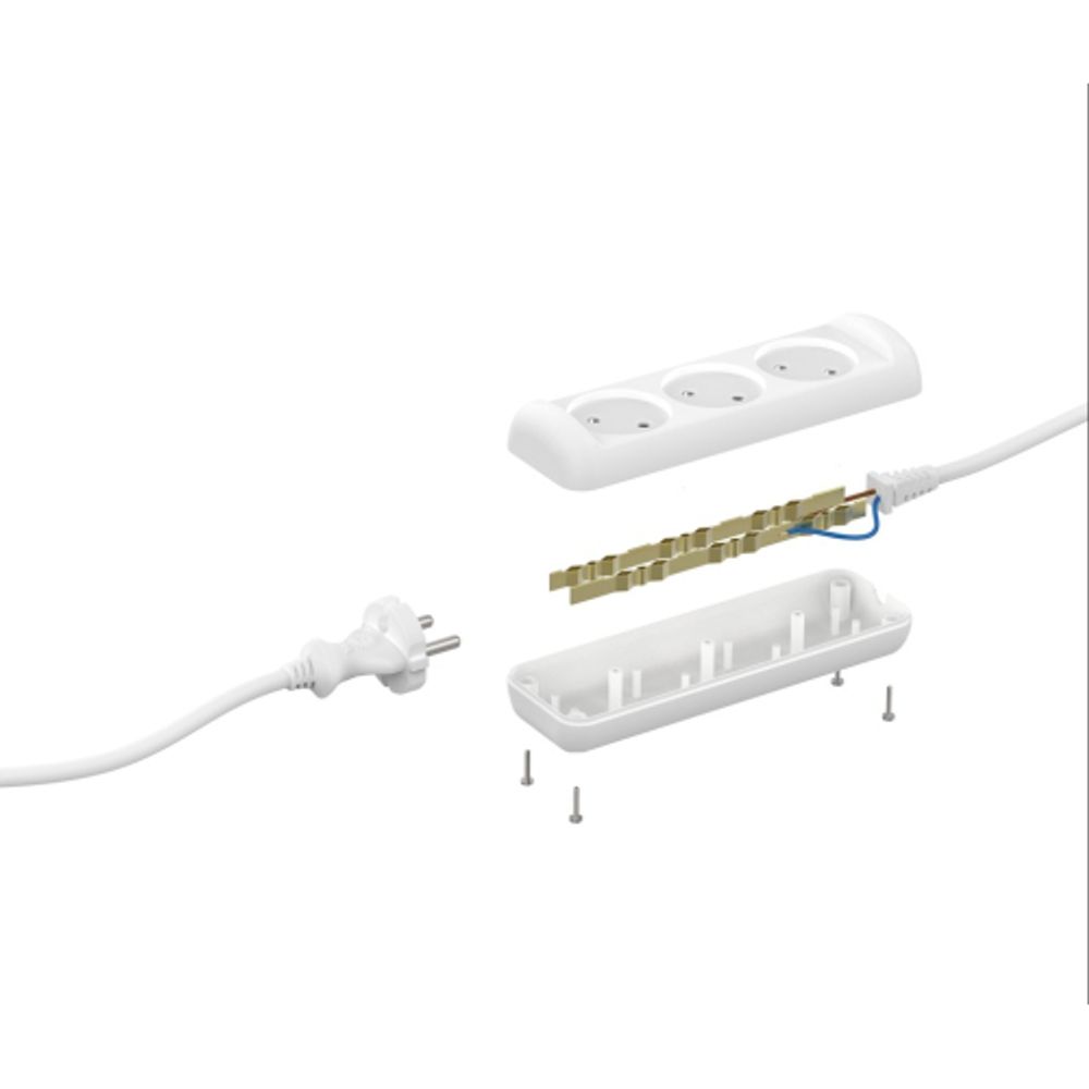 Удлинитель электрический ЭРА U-3-3m-2x1 без заземления 3 розетки 3м ПВС 2x1мм2 10А