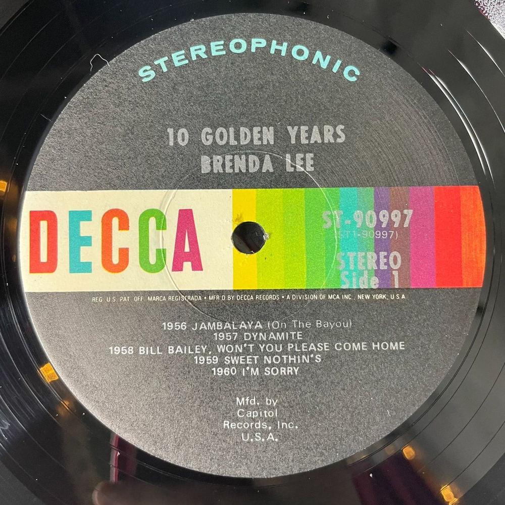 Винтажная виниловая пластинка LP Brenda Lee 10 Golden Years (USA 1966) Dynamite