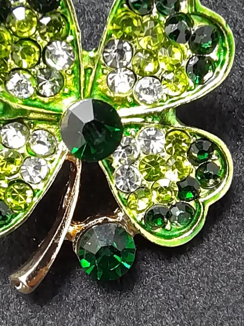 Брошь "Клевер зеленый"