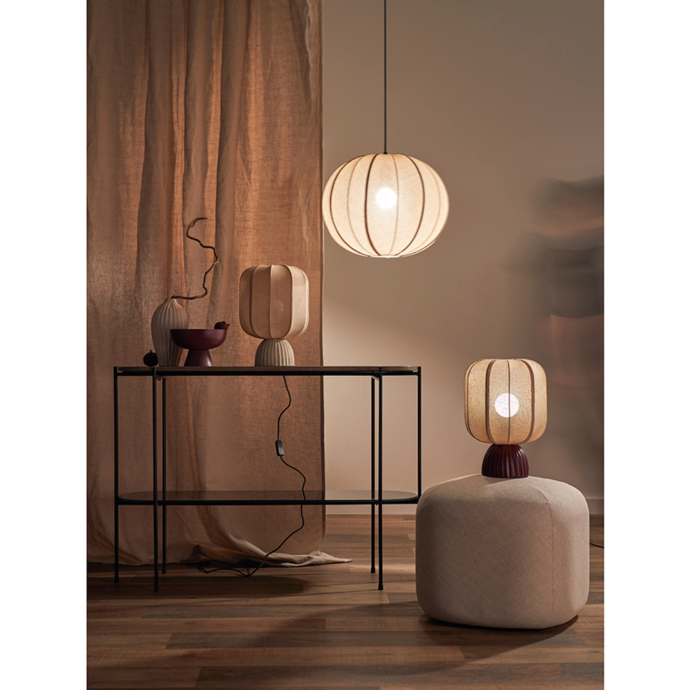 Светильник подвесной texture rib, D48 см, бежевый