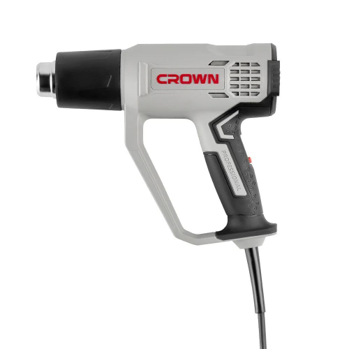 Фен строительный с регулировкой CROWN CT19042K, 2000Вт, 3 режима, 4 насадки, 50-650 градусов