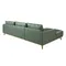 Угловой диван с левым шезлонгом 6200/5607-L-M5677 из зеленой кожи