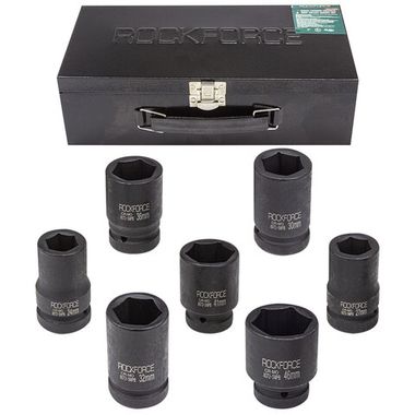 Набор головок ударных глубоких 1''7пр. (6гр.) (24,27,30,32,36,41,46мм) RockForce##Rock FORCE RF-8072-5MPB