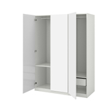 Распашной шкаф FARDAL PAX IKEA трехсекционный (с 1 ящиком) (белый)  150*60*260