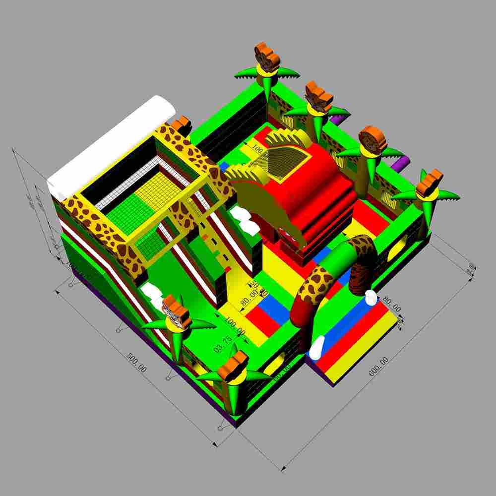 Коммерческий надувной батут «Белый клык ультра», 6*5*4 м