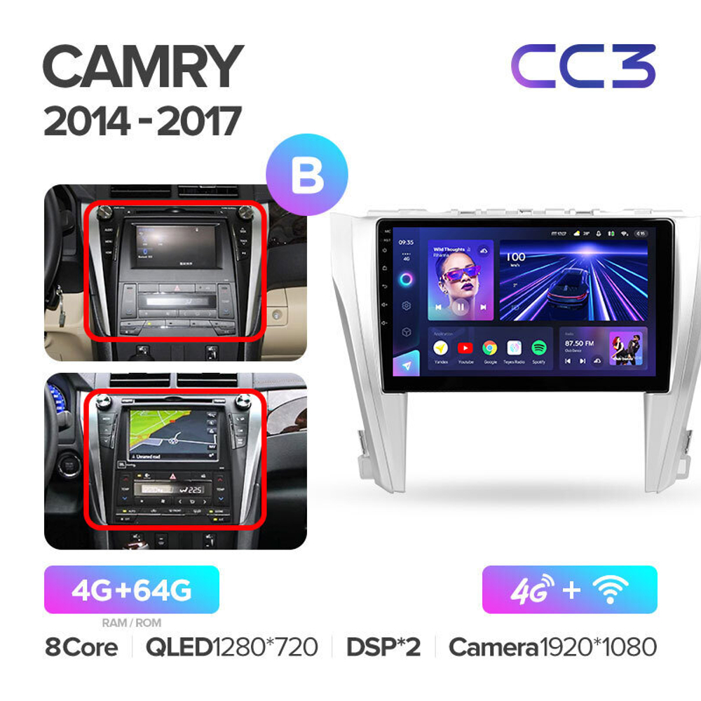 Teyes CC3 10.2" для Toyota Camry 2014-2017