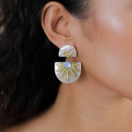 Серьги Franck Herval, Palma, с перламутром и кристаллом, FH26.1-12-70274 (золотистый)