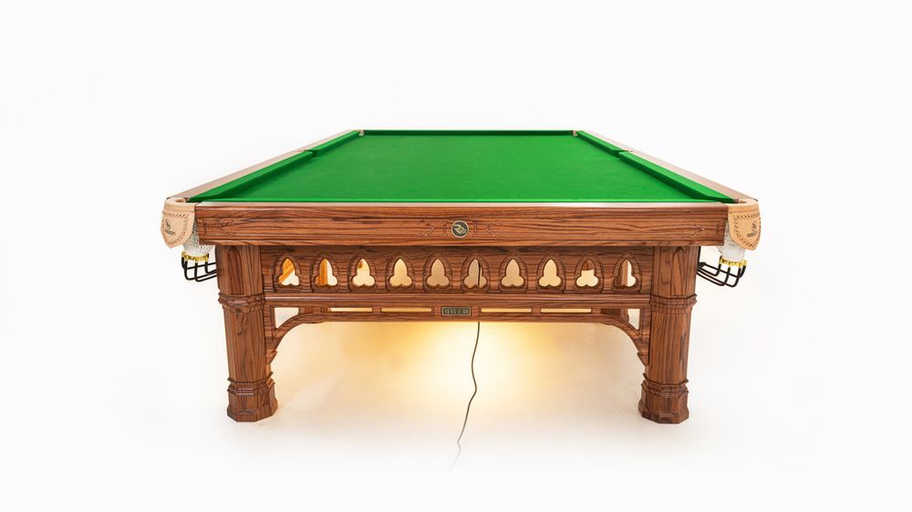 Бильярдный стол для снукера RASSON "Gothic Dynasty" 12 футов (плита 50 мм в комплекте с аксессуарами) с системой подогрева плит и подсветкой