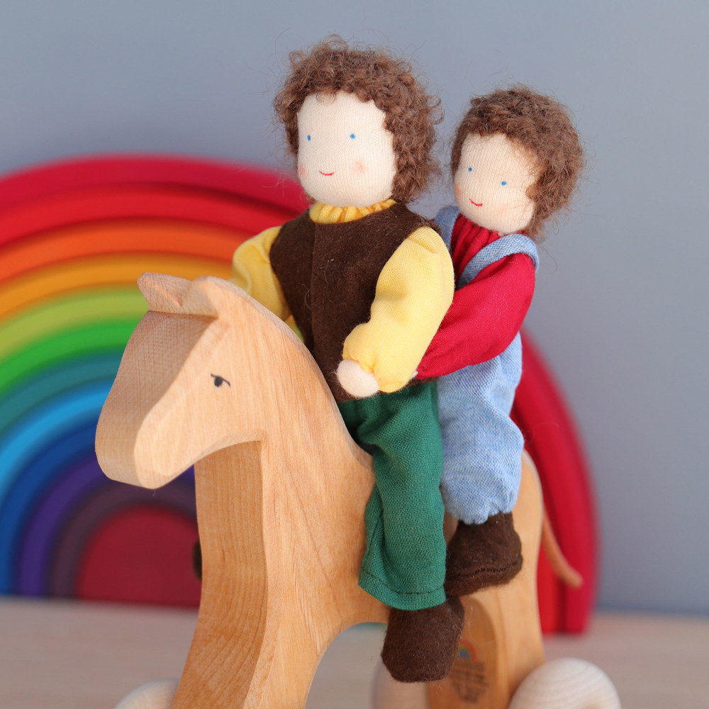 Кукла - Вальдорфская кукла "Мальчик с темными волосами", 13 см