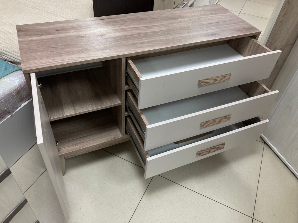 Комод Скандика КМ-12 дуб смоки/кашемир