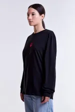 Лонгслив Гербарий Мак Черный