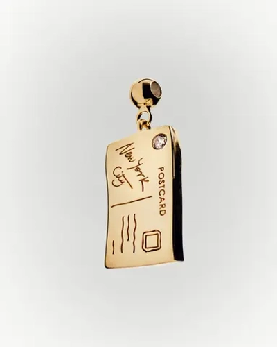 Подвеска-шарм Ny Postcard серебро 925 пробы покрытое золотом