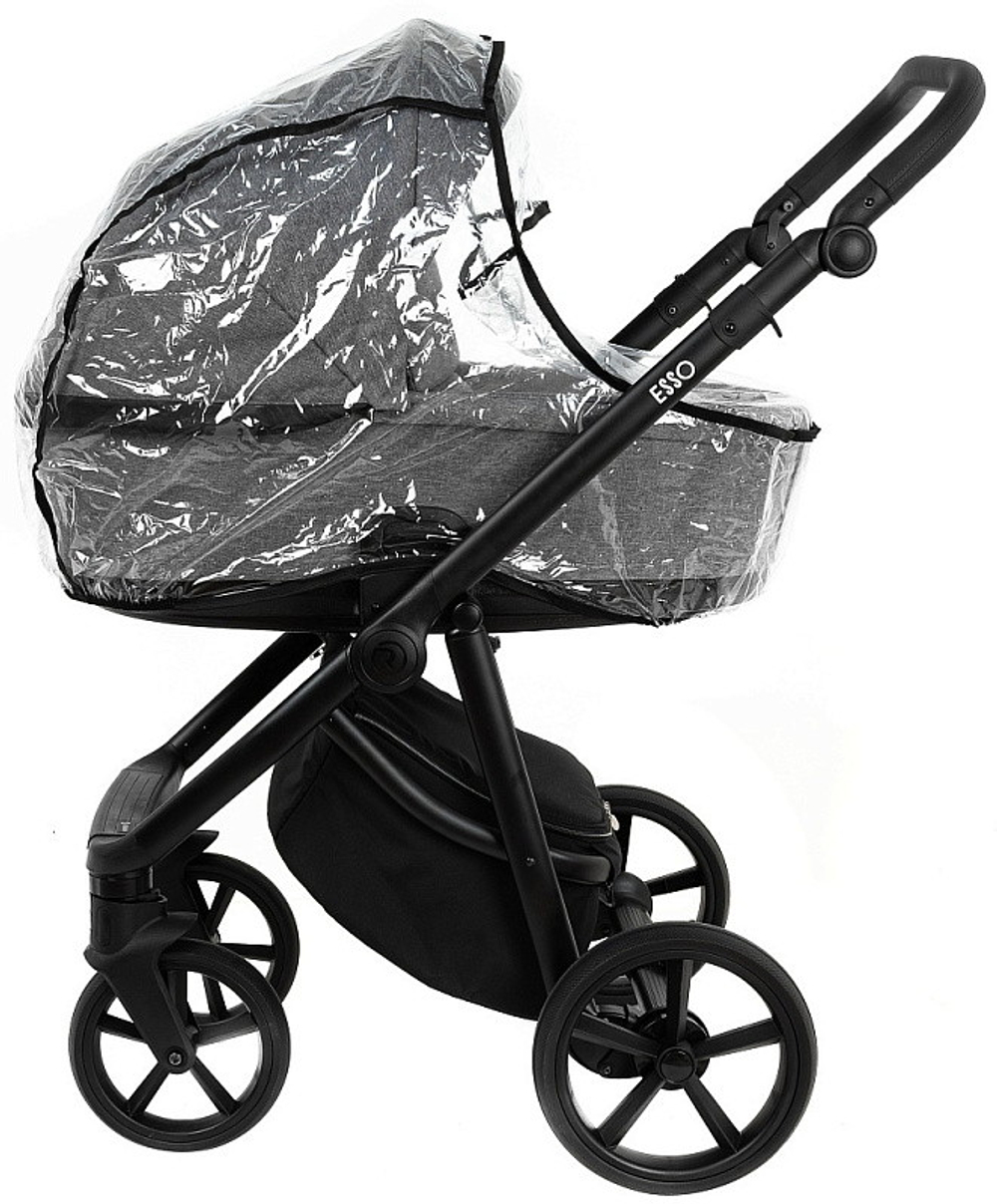 Детская коляска Roan Esso 3 в 1 с автокреслом Pituso Baesa Pro Black ESS114/1 Grey/Black
