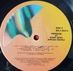 Винтажная виниловая пластинка LP Jefferson Starship Freedom At Point Zero (Canada 1979)