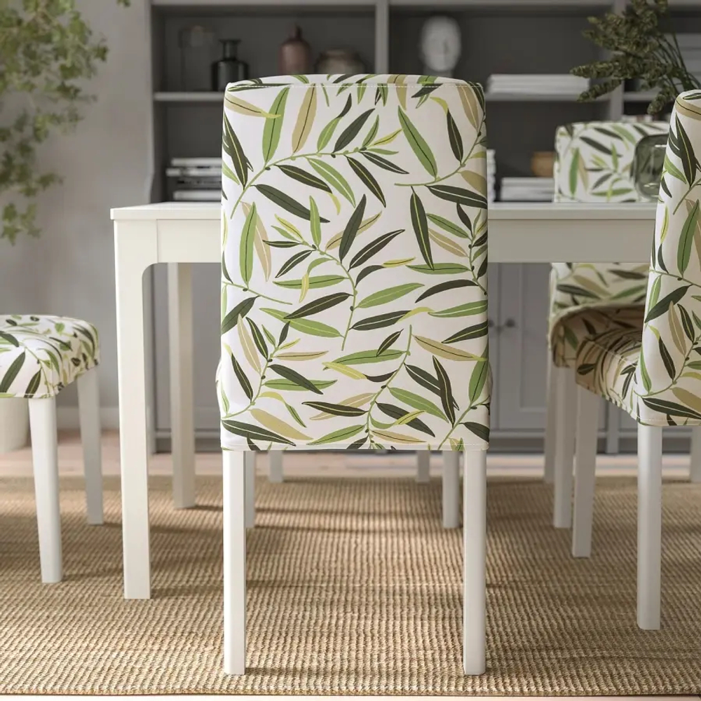 Стул - BERGMUND IKEA/ БЕРГМУНД ИКЕА, 96х52х59 см, белый с рисунком