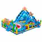 Коммерческий надувной батут «Океанское приключение», 22×17×13,5 м, с двумя горками