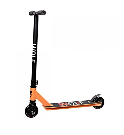 Самокат трюковый Novatrack Wolf JR, 100 мм, оранжевый