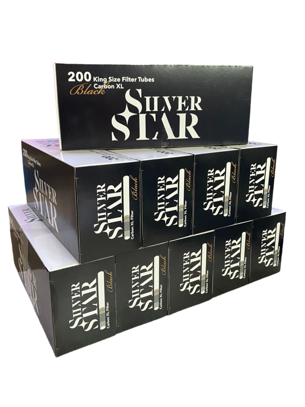 Гильзы для сигарет "Silver Star" Carbon Black Tipping XL 8.1/24мм 10х200шт (Комплект)