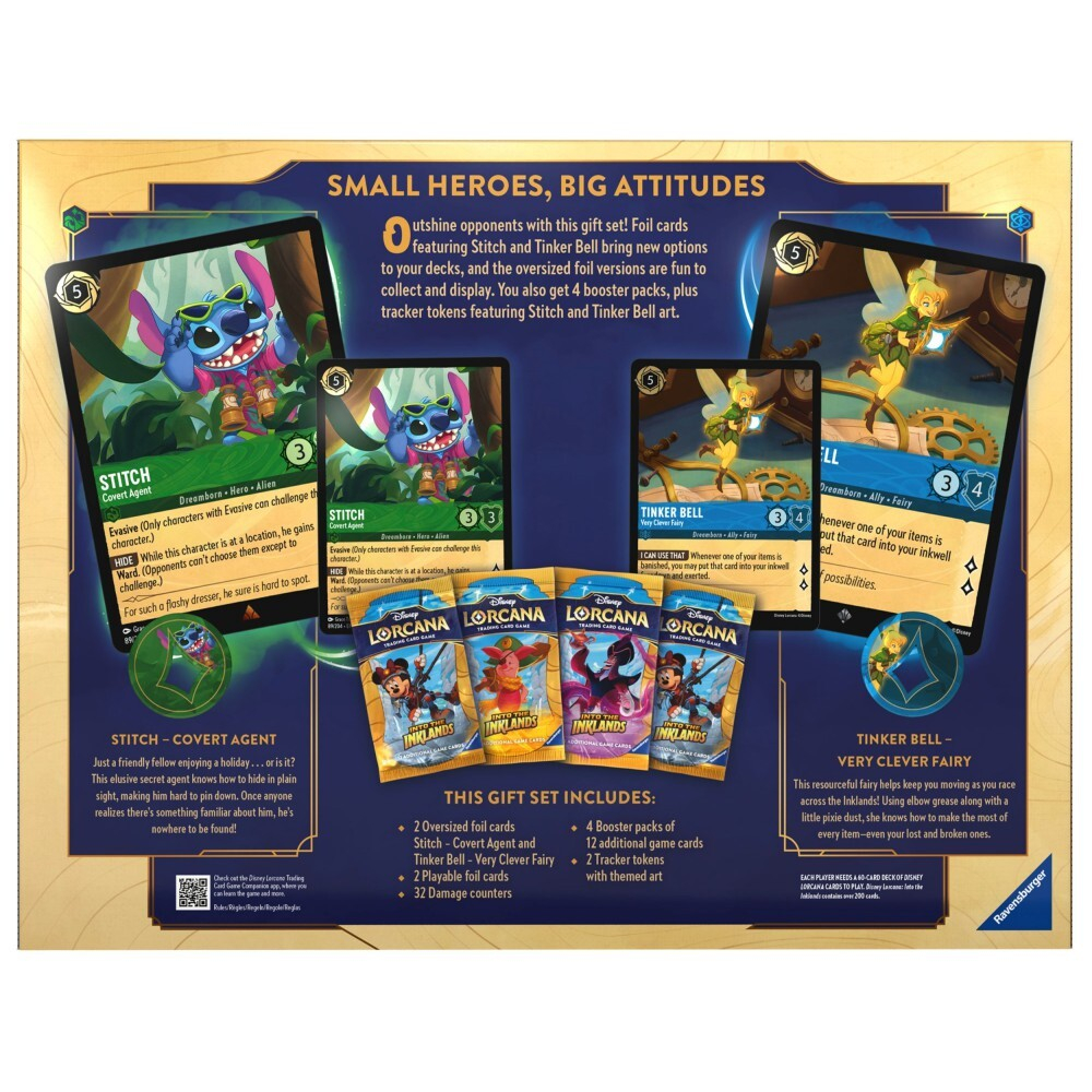 Disney Lorcana TCG - Into Inklands Подарочный набор + 4 бустера по 12 карт каждый 98295 / артикул   98295  / GTIN 4050368982957