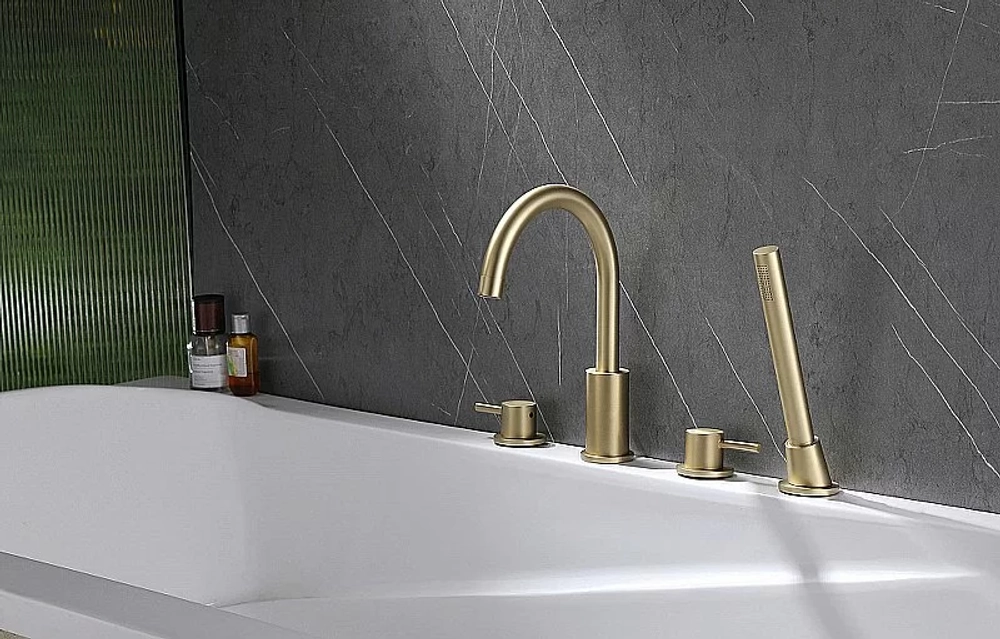 Смеситель для ванны Abber Wasser Kreis AF8113G золото матовое