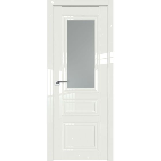 Межкомнатная дверь глянцевая Profil Doors 125L дарк вайт люкс остеклённая