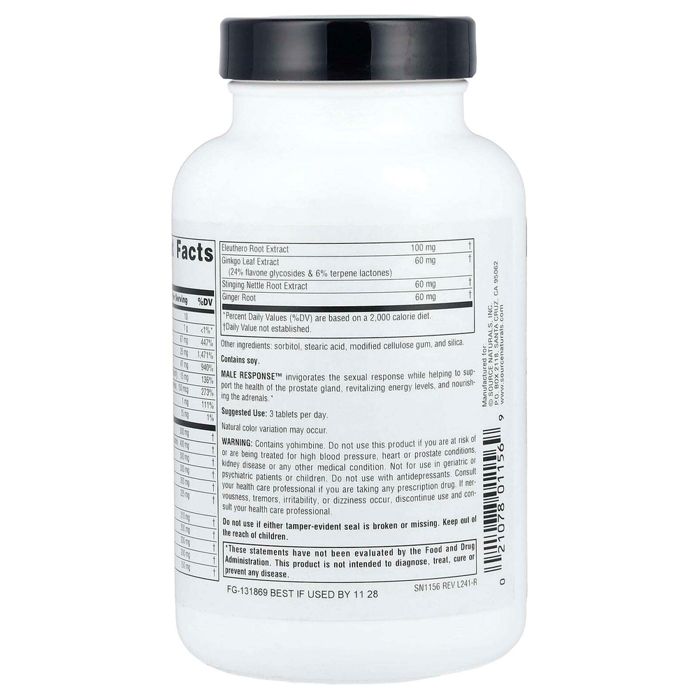 Source Naturals, Male Response ™, 90 таблеток
