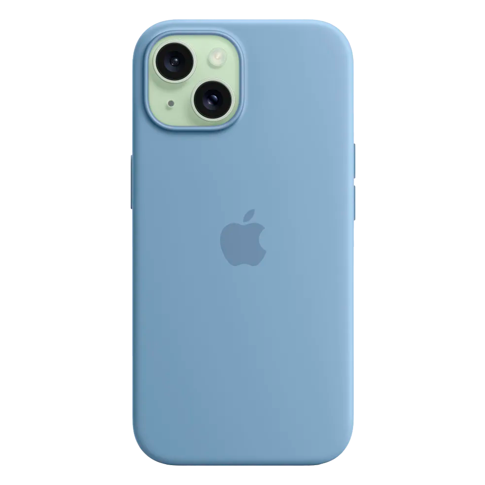 Силиконовый чехол с поддержкой MagSafe Apple Silicone Case для iPhone 15, Winter Blue (Зимняя синева)