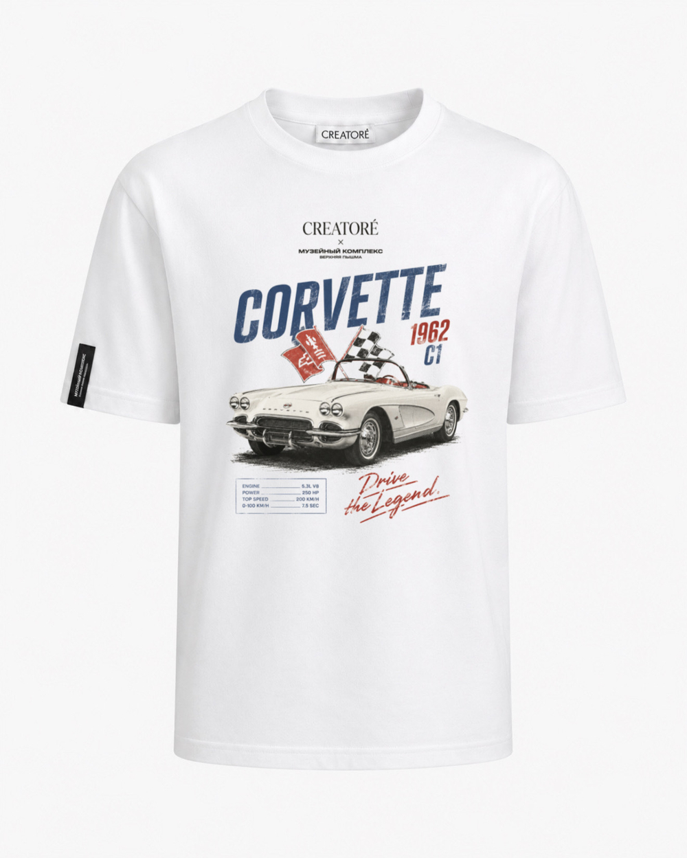 Футболка ретро Chevrolet Corvette C1, 1962