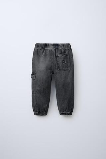 ZARA ДЖИНСЫ ДЖОГГЕРЫ В СТИЛЕ КАРГО, СЕРЫЙ