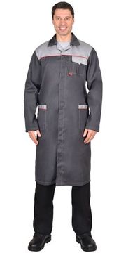 Халат "Сириус-Фаворит" (серый/с.серый/красный)