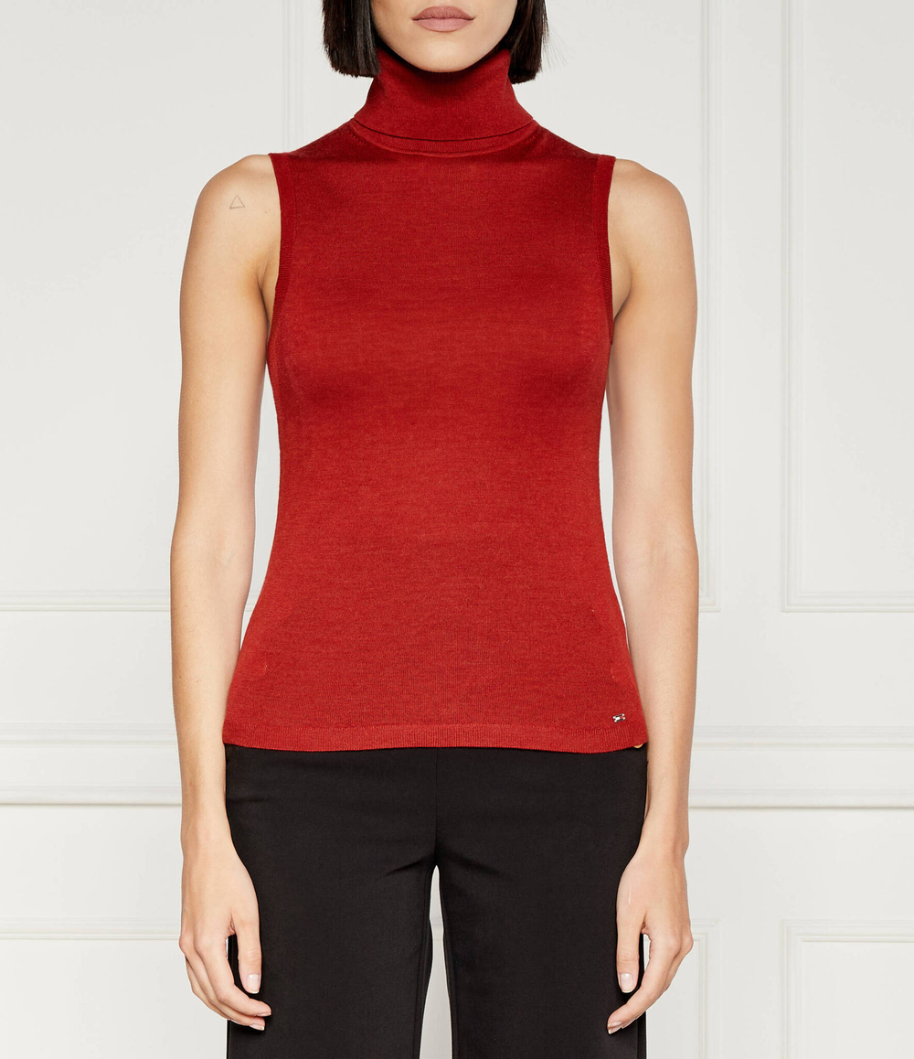 Хлопковое топ merino Tommy Hilfiger - красный(WW0WW42713)