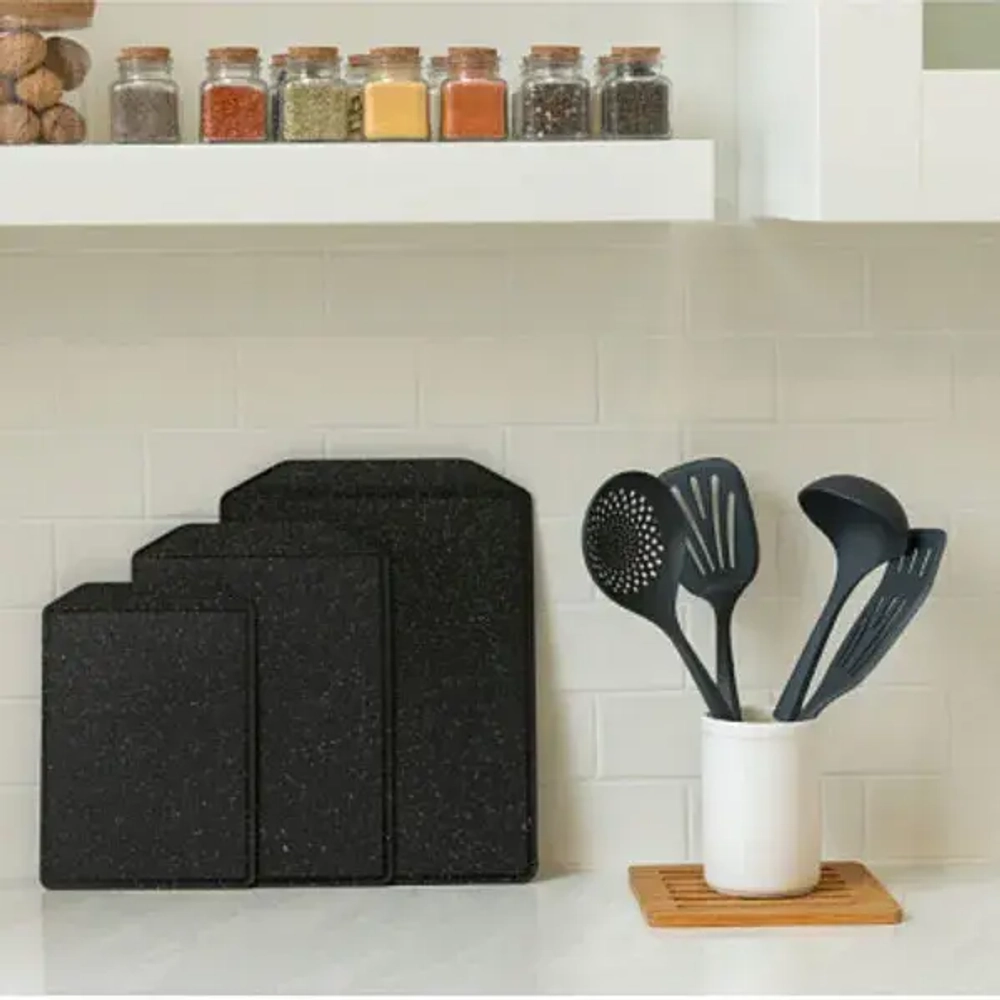 Доска разделочная пластиковая 35*26см «FLEX» черный гранит