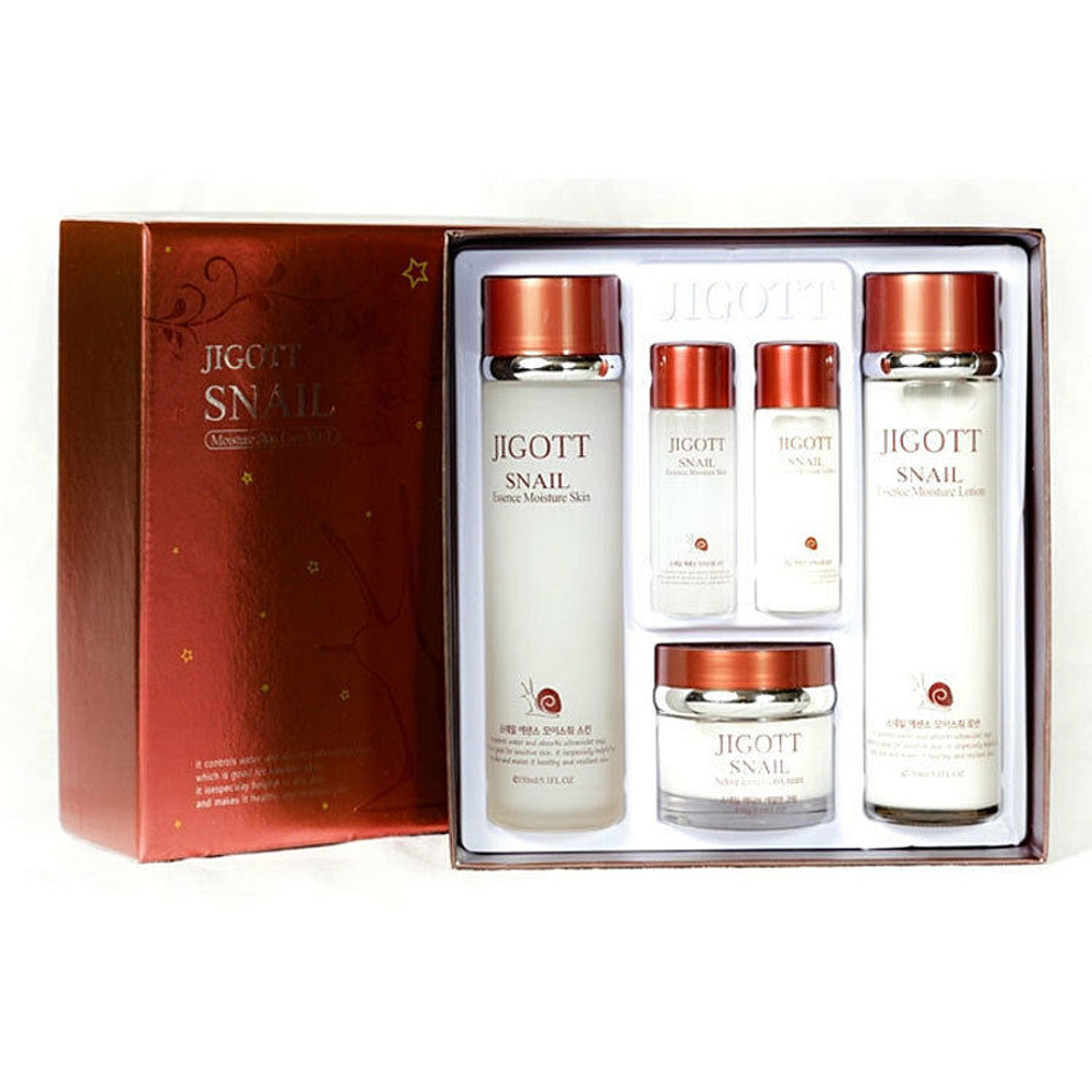 Jigott Snail Moisture Skin Care 3 Set омолаживающий набор с муцином улитки