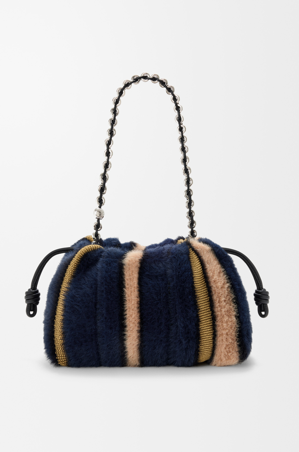 Loewe Средняя сумка Flamenco из жаккардовой вязки, темно-синий