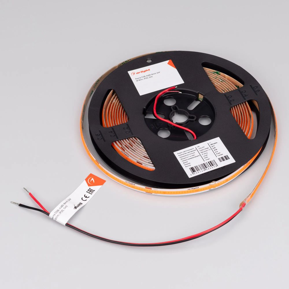 Светодиодная лента COB-X480-8mm 24V Magenta (8 W/m, IP20, 5m) (Arlight, -) 047741