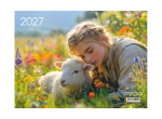 Календарь настен. 3-х бл. квартальный 2027 Символ года LAMARK "ДЕВОЧКА И ОВЕЧКА" 00395