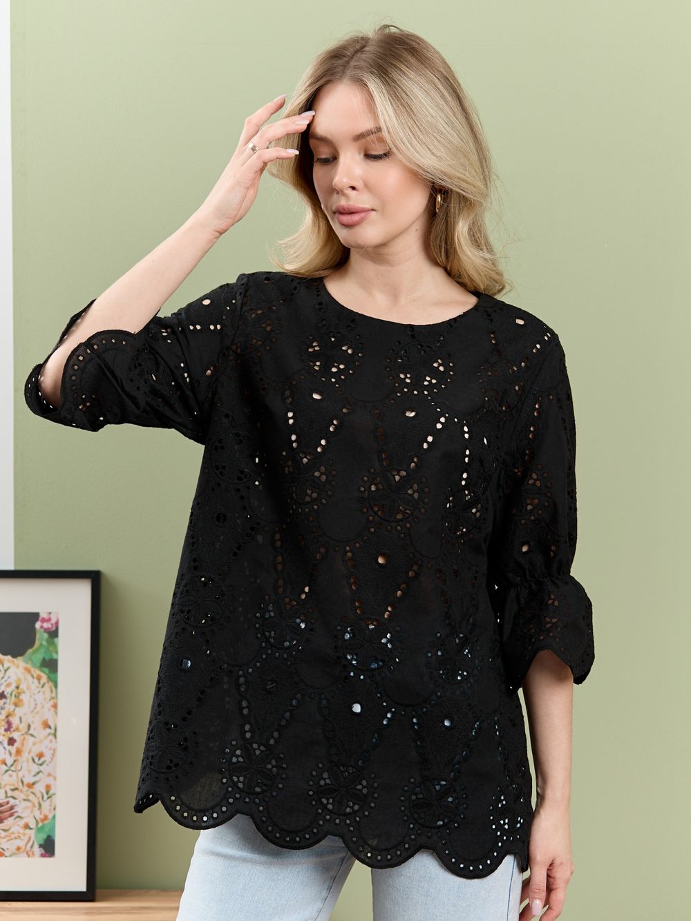 Блузка Милица-1 Виотекс ЧЕРНЫЙ -4