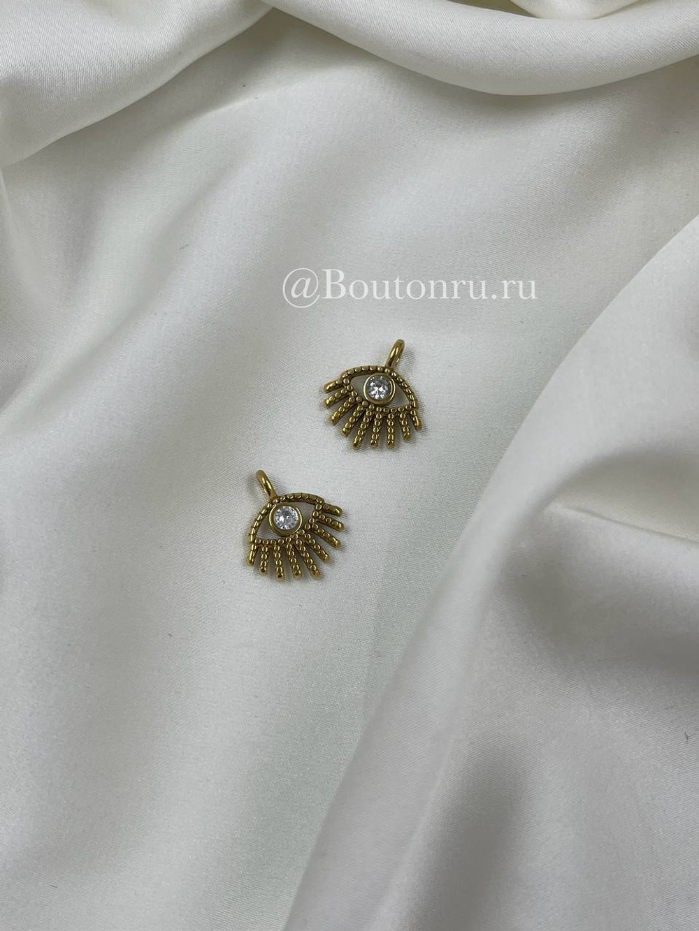 Подвеска золотистая "Глаз" со стразом