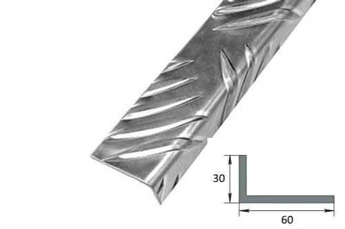 Угол рифленый Лука из алюминиевого листа Квинтет 60*30*1,5 Укв 02.2000.500