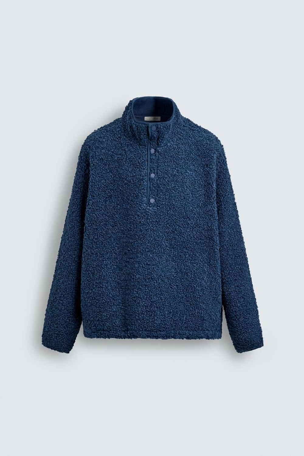 ZARA ТОЛСТОВКА ИЗ ПОЛАРФЛИСА С ЭФФЕКТОМ ИСКУССТВЕННОГО МЕХА, СИНИЙ