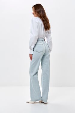 Джинсы Wide Leg голубого цвета