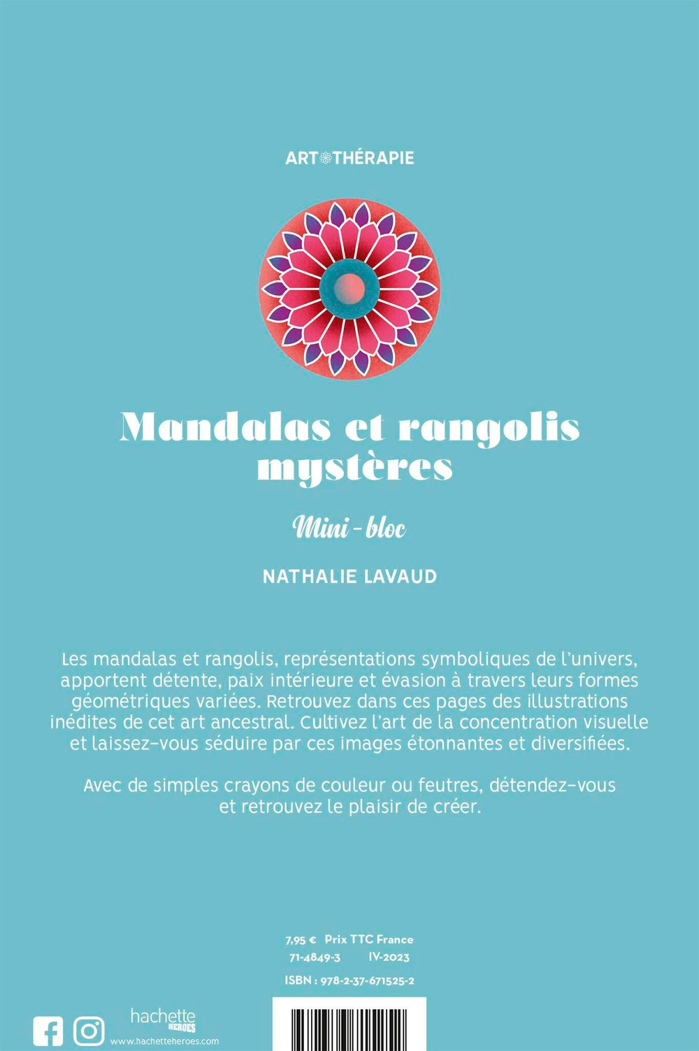 Hachette  раскраска по номерам  Mandalas et rangolis Mystères
