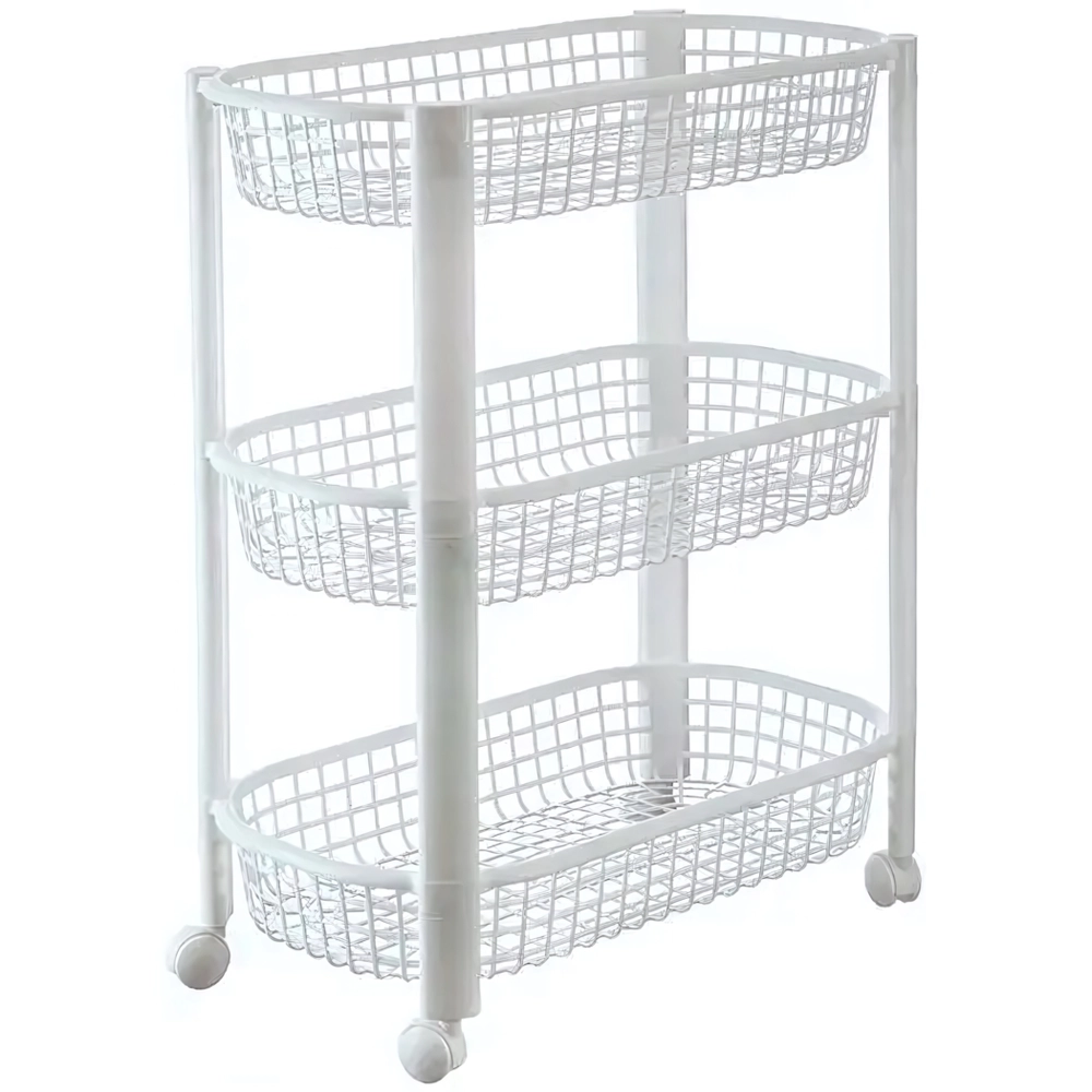 Полка овощная на колесах (3 секции) Белый