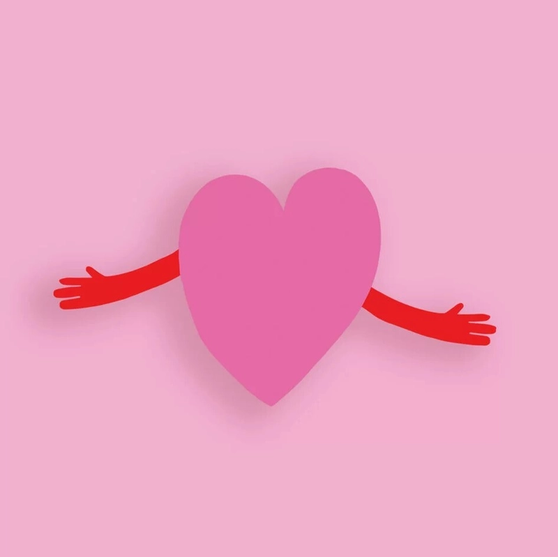 Открытка – Сердце с ручками